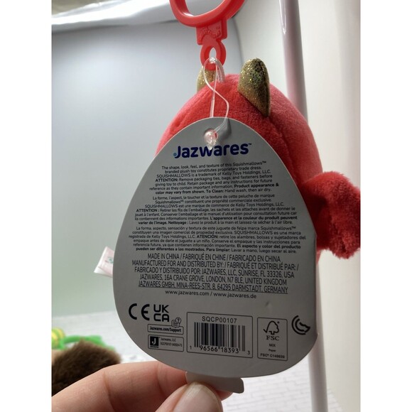 Squishmallows 3.5" Karlie Red Bat, Wade the Werewolf, Monster Callum Plush Clip - Picture 8 of 16